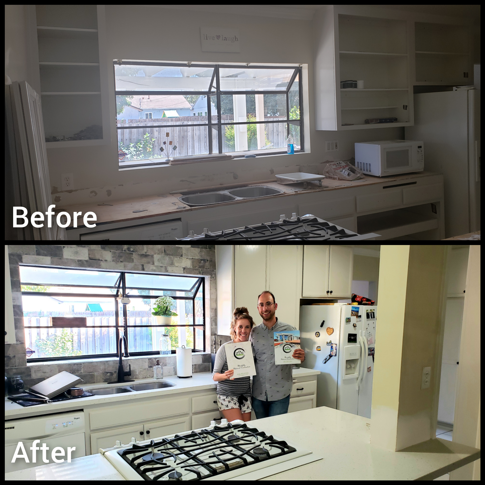 Before and after kitchen remodeling
